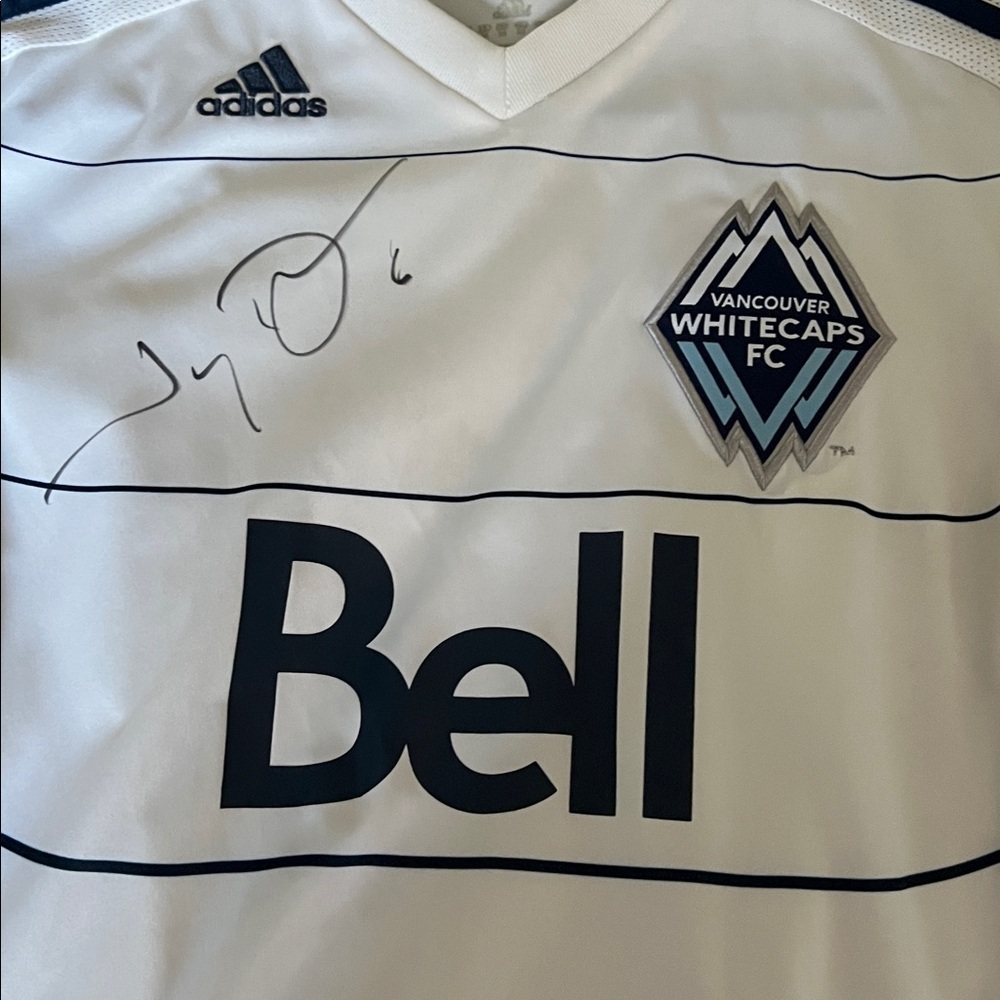 Adidas Vancouver Whitecaps FC ClimaCool Soccer Jersey Signed White - Picture 3 of 5